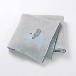 Blankets Baby Cotton Plaid Knit Infant Stroller Warp Swaddling 100 80 CM Born Girl Boy Bed Crib Soft Quilt Cute Elephant