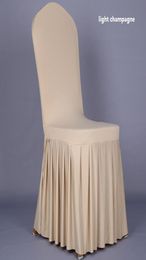 Wedding Banquet Chair cover High Quality Chair skirt Protector Slipcover Decor Pleated Skirt Style Chair Covers Elastic Spandex WT2795688