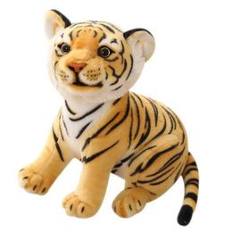 Plush Dolls 23cm simulated baby tiger plush toy filled with soft wildlife forest tiger pillow doll for children and boys birthday gift H240521