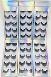 New Arrival 5 Pairs mink false eyelashes set packaging box handmade reusable fake lashes eye makeup accessories for women da6413286