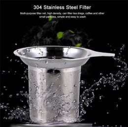 Stainless Steel Mesh Tea Strainer Infuser Reusable Loose 304 Leaf Spice Filter Teapot Kitchen Accessories Handle Clip7463011