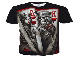 New Casual Skull Poker Printed 3D TShirt Men Short Sleeve Tee Shirt Homme Black Design Tee Tops Male Summer Tops Drop Ship8789853