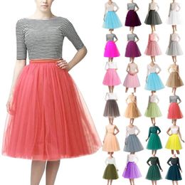 Skirts Carnival Women Tutu Skirt High Waist Mesh Tulle Puffy Pettiskirt Solid A-Line Faldas Mujer Prom Ball Gown Party