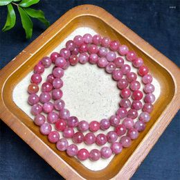 Link Bracelets 6MM Natural Rhodonite Triple Circle Bracelet Healing Fengshui Stone Women Jewellery Gifts 1PCS