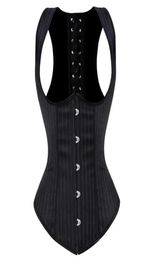 Vertical Stripe Halterneck Underbust Corset Vest Plus Size S6XL Women Fashion Big Size Waist Cincher Bustier Slimming Body Shaper1377411