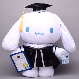 Qualità un peluche anime da 35 cm Cinnamoroll My Melody Kuromi Graduation bambola plushlie kawaii digi di laurea soft ripieni 163 163