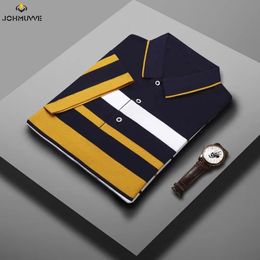 JOHMUVVE Fast SpringSummer Striped Mens Short Sleeve POLO Shirt Casual Top TShirt 240509