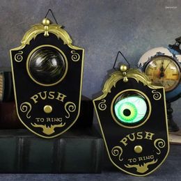 Party Decoration Luminous Hanging Doorbell Haunted Supplies Decorations Glowing Horror Props Creepy Eyes With Sound Lights For Halloween