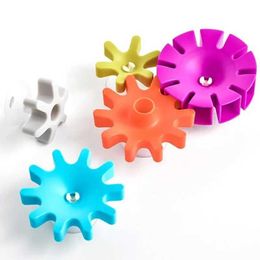 Bath Toys 5 Montessori baby shower toys suction cup gear rotating toys Coloured rotating water wheel childrens bathtub water toys 0-3 years d240522