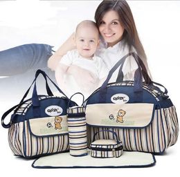 Diaper Bags Mummy Diaper Bag Set Nappy Storage Organiser Bottle Rack Large Capacity Pregnant Shoulder Bag Handbag Baby Cart Bag d240522