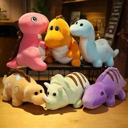 Plush Dolls 30cm-60cm Tyrannosaurus Rex Long Necked Dragon Triceratops Saber-toothed Dragon Spinosaurus Plush Toy Stuffed Cartoon Dinosaur H240521