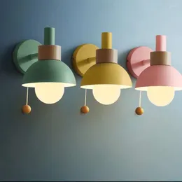 Wall Lamp Living Room Hallway Light Northern Europe Simple Modern Bedroom Headboard Macaron