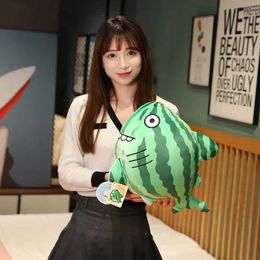 Plush Dolls Creative Shark Transform Eagle/Watermelon/Fisherman/Hand Plush Toys Soft Stuffed Fool/Killer Doll Throw Pillow Cushion Gift H240521 P1CD