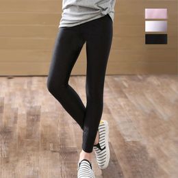 2-14 Jahre Mädchen Skinny Long Hosen glänzend schwarz weiß rosa Kinder unterteilt Kinder elastische Hosen All-Match-Leggings L2405