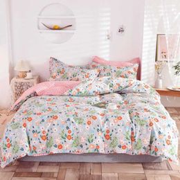 Bedding sets Floral Style Set 100% Cotton Duvet Cover cases Breathable Skin-friendly Fresh 16 Sizes H240521 VMPV