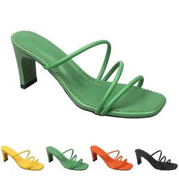 Slippers Women Fashion High Heels Sandals Shoes GAI Triple White Black Red Yellow Green Brown Co 07b