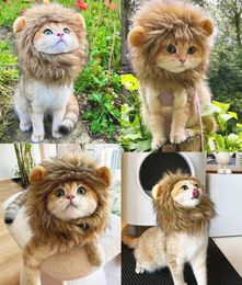 Cat Costumes Funny Pet Hat Lion Mane For Dogs Cosplay Dress Up Puppy Wig Costume Party Decoration Halloween Christmas Supplies