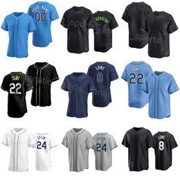 City Connect 2024 Baseball 8 Brandon Lowe Jersey 1 Richie Palacios 22 Jose Siri 24 Zach Eflin 52 Zack Littell 25 Curtis Mead Custom Name Number Flexbase GuangMang