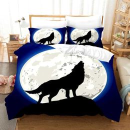 Bedding sets Wolf Cute Animal Set 3D Kids Adult Luxury Gift Duvet Cover Soft Comforter Single Full King Twin Size Quilt H240521 IX8Y