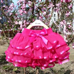 Skirts Tutu Skirt Girls Cake Tutu Pettiskirt Dance Skirt Birthday Princess Ball Gown Children Clothes 4 Layers Tulle Skirts Y240522