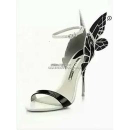 shipping Ladies Free patent leather high heel sandals buckle Rose solid butterfly ornaments Sophia Webster SANDALS SHOES b fdd