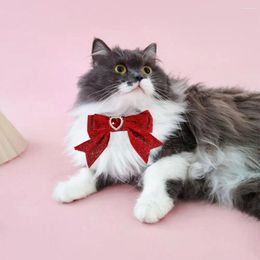 Dog Collars Bright Colors Pet Collar Velvet Bow Tie Cat Stylish Anti-choking Accessories For Pets Lightweight Birthdays
