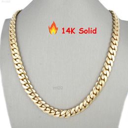 Designer Cuban Link Chain Pendant Necklaces Hip Hop Jewellery Design Luxury Custom 14k Real Yellow Gold Heavy Plain Miami Cuban Curb Link Chain for Men