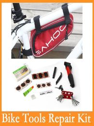 WholeHigh quality Original SAHOO 15 in 1 Cycling Bicycle Tools Bike Repair Kit Set with Pouch Pump RedBlueBlack 3 Colors Ch9490105