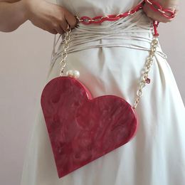 Bag Premium Acrylic 3D Love Design Chain Handbag Trendy Ladies Messenger Women Luxury Shoulder Evening Gift Purse