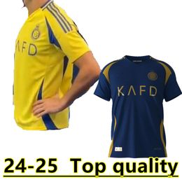 New 24 25 Al Nassr FC soccer Jerseys Ronaldo 2024 2025 Home yellow away CR7 Gonzalo Mane Martinez Talisca women FANS player version men kids kit Football shiirt Al-Nassr