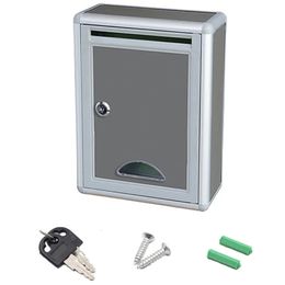 Wall Mount Lockable Mailbox Outdoor Galvanized Metal for Key Large Capacity Commercial Rural Home Decorative Office Business 240518