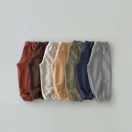 Coreia bebê menino calça de moletom infantil outono calças compridas crianças meninos esportem calças de cor sólidas calcinha infantil infantil de mola l2405