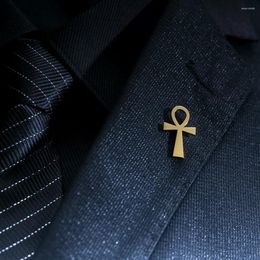 Brooches Ancient Egypt Ankh Egyptian Cross Amulet Jewellery Stainless Steel Mens Shirt Suit Lapel Pins Wedding Accessories