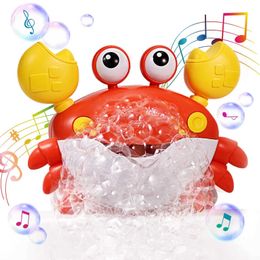 Bath Toys Baby shower toy crab automatic bubble making hair dryer girl and boy shower time shower music song childrens electric toy childrens gift d240522