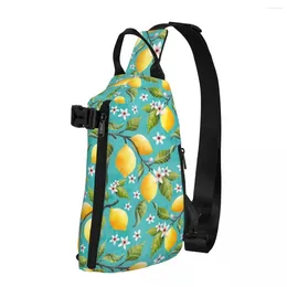 Backpack Lemon Tree Shoulder Bags Floral And Leaf Print Vintage Chest Bag Men Trekking Outdoor Style Sling Phone Small