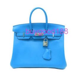 Aa Biriddkkin Delicate Luxury Womens Social Designer Totes Bag Shoulder Bag 25 Hand Bag Swift Blue Fashion Womens Bag