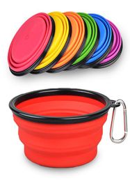 Collapsible Dog Bowls Cat Pet Feeders Foldable Bowl With Hook Travel Outdoor Feeder Bowl Silicone Feeding Bowl4616359