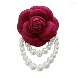 Brooches Luxury For Woman Scarves Buckle Pin Cloth Art Fabric Flower Pearl Brooch Fashion Clothing Jewellery Dropship