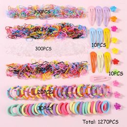 Hair Accessories Girls Set Children Colorful Elastic Bands Baby Cute Headband Kids Hairpins Ponytail Holder Scrunchies Gift Gviqw