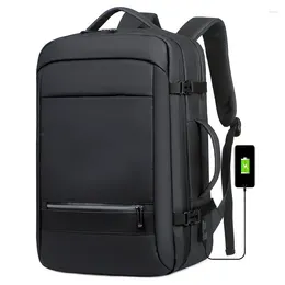 Backpack 17 Inch Men's Laptop For Men Waterproof Oxford Notebook Multifunction USB Charging Black Bags Business Travel Backpacks