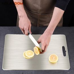 Holaroom Stainless Steel Chopping Block Fruit Vegetable Meat Chopping Boards Easy Clean Cutting Board Practical Kitchen Tool 240522