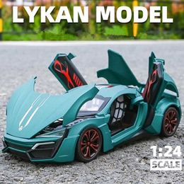 Diecast Model Cars 1 24 Lykan Hypersport Fenyr Alloy Sports Car Model Diecasts Metal Toy Racing Car Model Simulation Sound and Light Kids Toys Gift