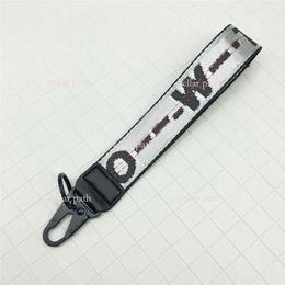 Offs Lanyards Key Keychains Chain Luxury Rings Clear Rubber Jelly Letter Print Keys Ring Fashion Men Women Canvas Keychain 893 849