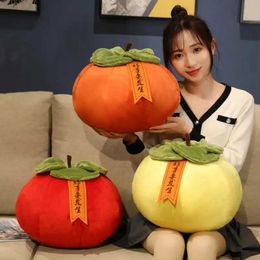 Plush Pillows Cushions 2022 New Plush Persimmon Pillow Lovely Japanese Style Ins Super Soft Auspicious New Year Gifts Home Decor Sofa Bedroom Cushions H240521