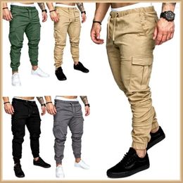 Men's Pants Summer Classic Men Cargo Tactical Multi Pockets Casual Work Pant Hip Hop Jogger Fitness Street Plus Size Trousers 6 Colours