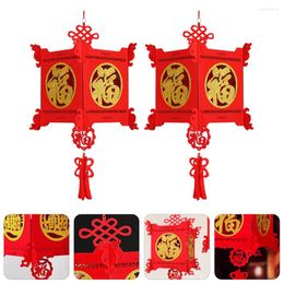 Table Lamps 2 Pcs Year Decorative Lantern Blessing Outdoor Decorations Jesus Red Non-woven Fabric Chinese Wedding