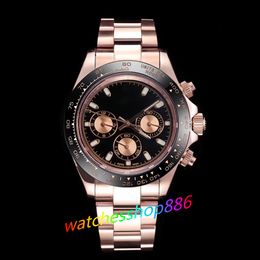 Mens Watch 41mm Brown Dial Rose Gold Automatic Mechanical Movement Rubber Strap Sapphire Glass high quality Waterproof Watches