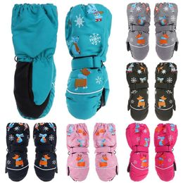 Children Winter Rabbit Baby Girls Waterproof Windproof Snow Gloves Kids Boy Thick Warm Ski Mitten For 2-6 Years Old L2405