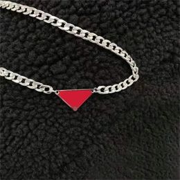 Designer silver Colour mens necklace women triangle letters love trendy punk men enamel cool street womens pendants necklaces ladies chains luxury jewlery q15