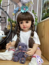 Dolls NPK 55CM Betty Full body Silicone Soft Touch Regenerated Preschool Princess Long Hair Long Life True Baby Doll S2452202 S2452203